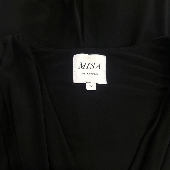Misa Los Angeles Draped Teget Fluid Stretch Witchycore Dress - Picture 5 of 13